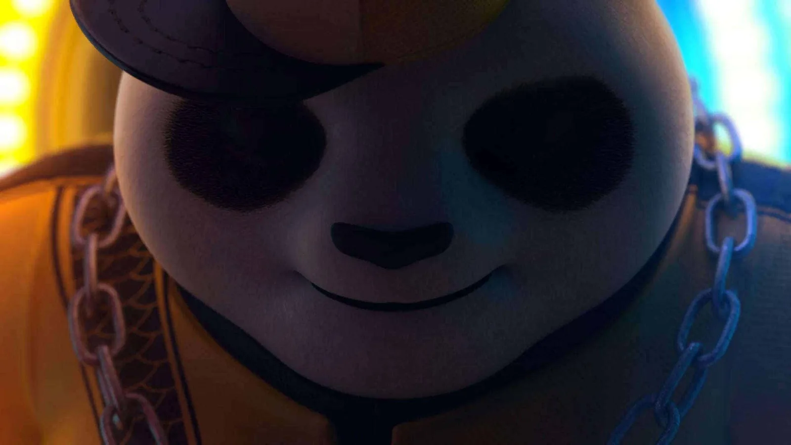 คีย์อาร์ตตัวละครแพนด้าใส่แว่นกันแดดในเกมแนวฮิปฮอป
