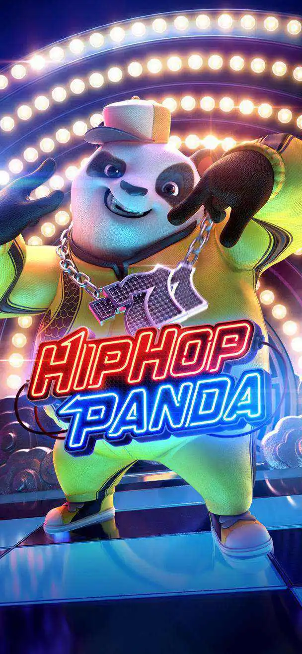 ปกเกม Hip Hop Panda แนวตั้งพร้อมชื่อเกมตัวใหญ่